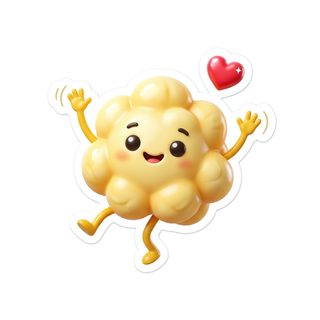 happy popcorn character