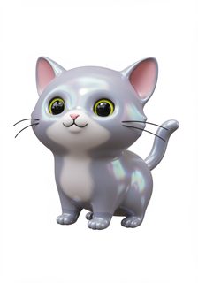 iridescent 3d kitten