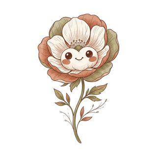 kawaii flower illustration