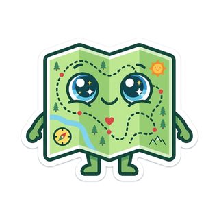 kawaii map character