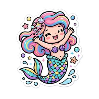 kawaii mermaid sticker