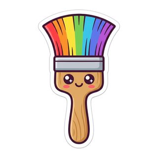 kawaii rainbow paintbrush