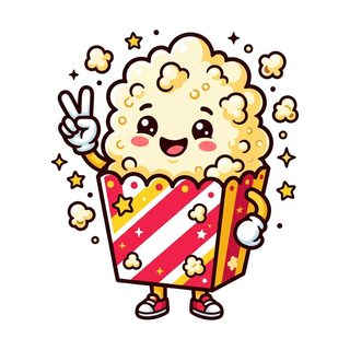 kawaii popcorn character