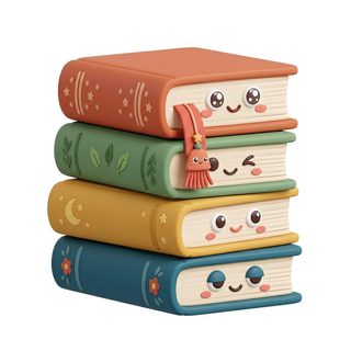 kawaii book stack