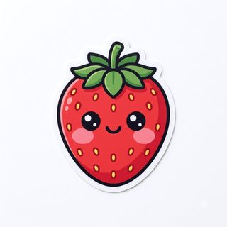 kawaii strawberry sticker