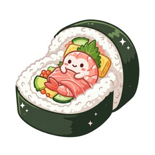 kawaii sushi illustration