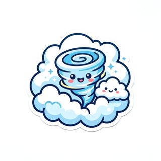 kawaii tornado sticker