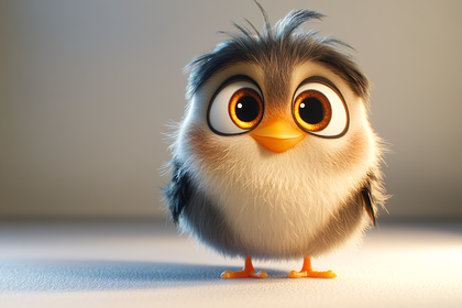Cute Little Bird with Big Eyes
