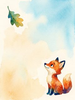 fox watching leaf