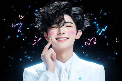 Cute Man with Rosy Cheeks