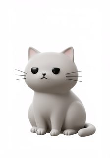 3d grey kitten