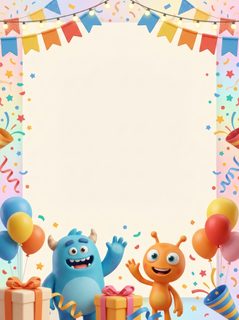 monster birthday frame