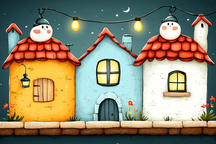 Cute Night Houses
