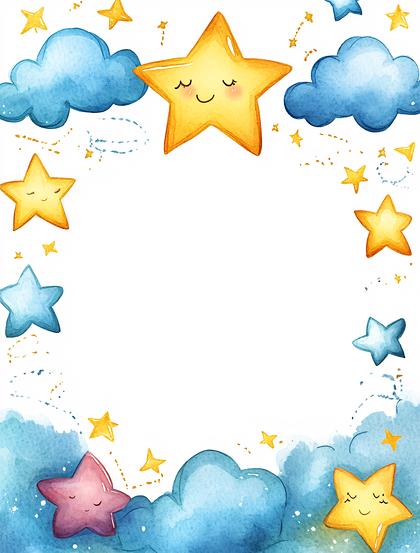 Cute Night Sky Border