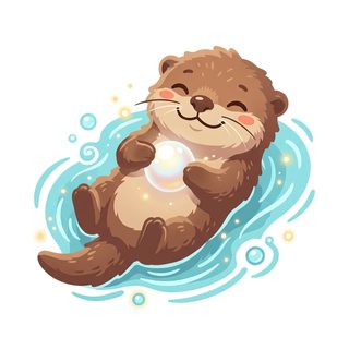 Cute otter bubble