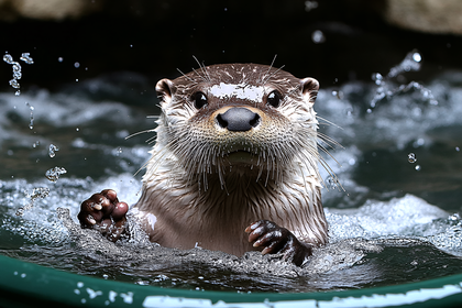 Cute Otter In Water