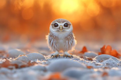 Cute Owl Chick Portrait