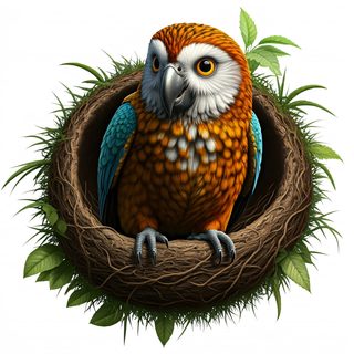 parrot in nest