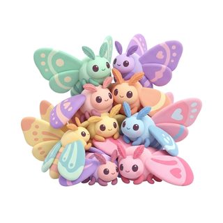 pastel clay moths