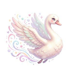magical pastel swan