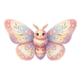 cute pastel moth
