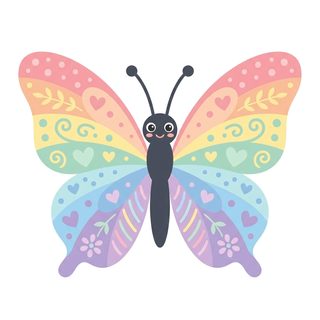 pastel rainbow butterfly