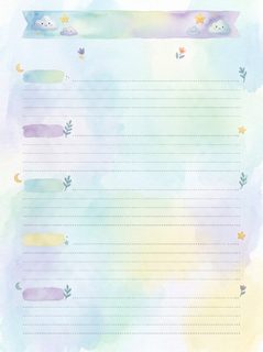 pastel watercolor stationery