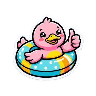 pink duck sticker