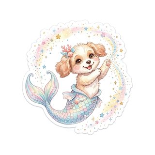 puppy mermaid sticker