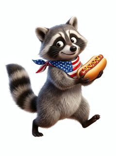 patriotic raccoon hotdog