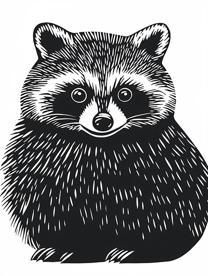 Cute Raccoon Portrait