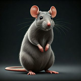 realistic grey mouse