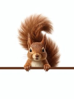 squirrel holding sign