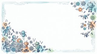 cute robot border