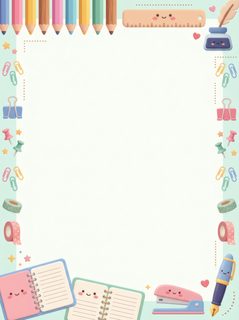 school stationery border