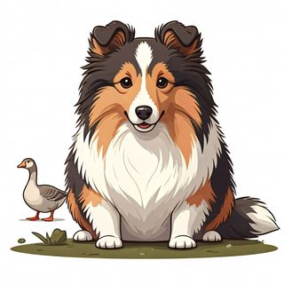 sheltie and goose