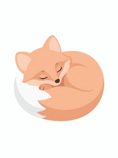 sleeping baby fox