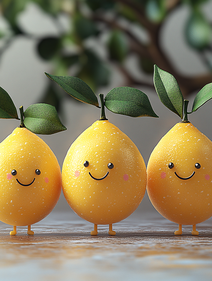 Cute Smiling Lemons