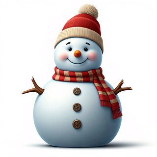 smiling winter snowman