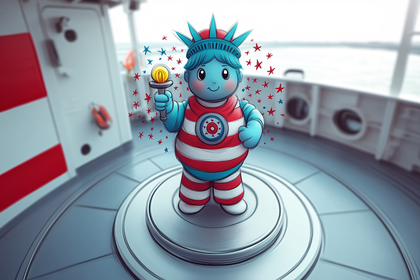 Cute Statue Of Liberty Cartoon Character