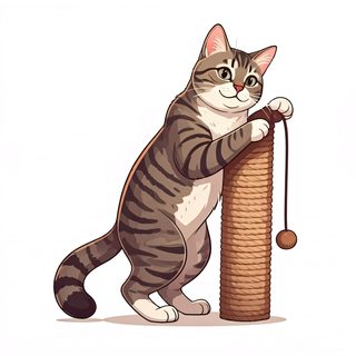 tabby cat scratching