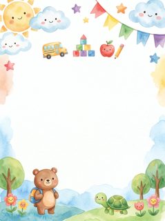 watercolor school border