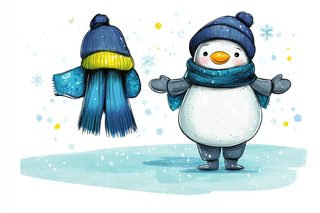 cute winter penguin