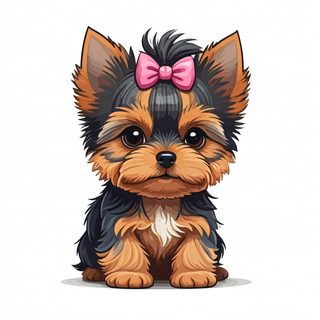 yorkie puppy illustration