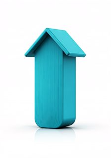 blue house arrow