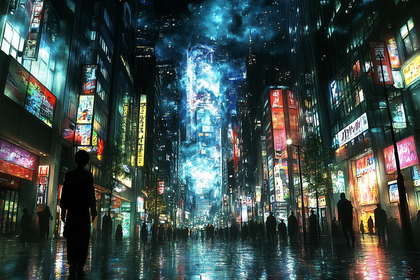 Cyberpunk Cityscape at Night