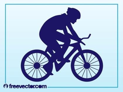 Cyclist Silhouette Free Vector