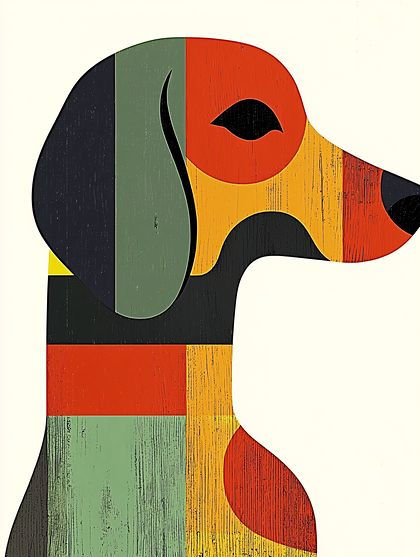 Dachshund Geometric Portrait