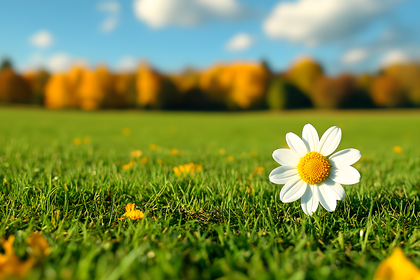 Daisy Flower In Green Field
