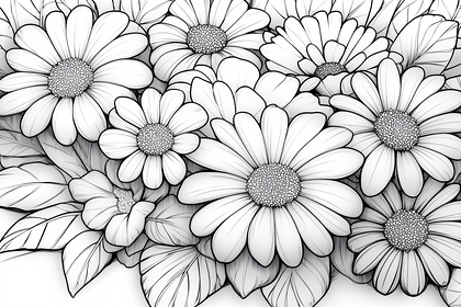 Daisy Flower Line Art